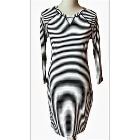 PHILOSOPHY Black/White Striped Sheath Dress Size M - Picture 1 of 11